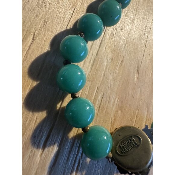 Far East Jade By Haskell 1960s Jade Necklace 14KT Box Clasp 15" L Silk Cording - Picture 6 of 9